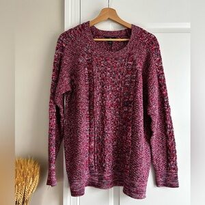 Gap Women Pink Marled Cable Crew Neck Chunky
Knit Cotton Pullover Sweater XL
